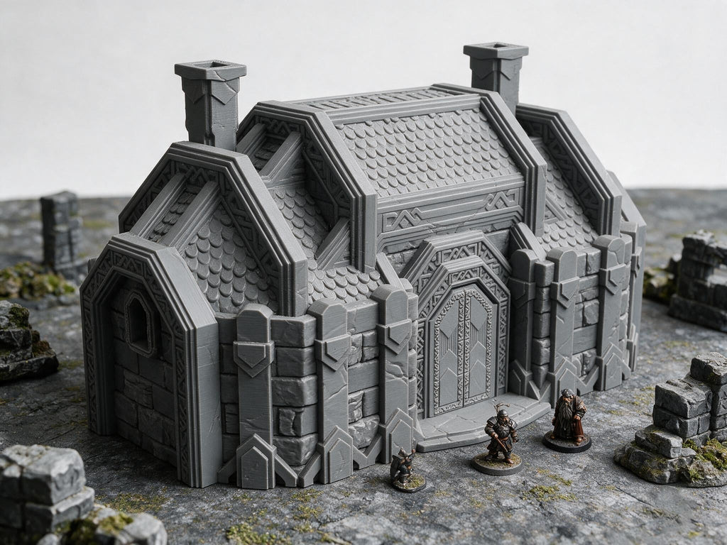 Dwarven Great Hall 28mm DND Terrain | Tabletop Wargaming Scenery for Warhammer, Frostgrave & RPG | 3D Printed