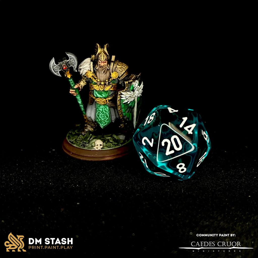 Tors of Delvdor – Dwarven Cleric of Life & Glory - 3D Printed Cleric Miniature