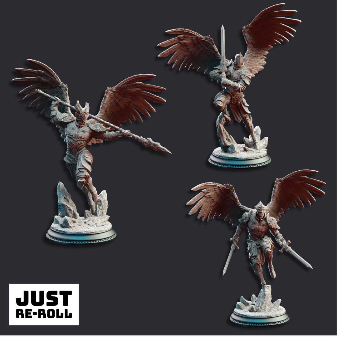 Angels of Syelden Selvaneri Warriors - 3D Printed Paladin Character Miniatures