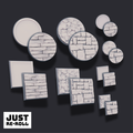 16 Wood & Stone Base Set – 3D Printed Miniature Bases