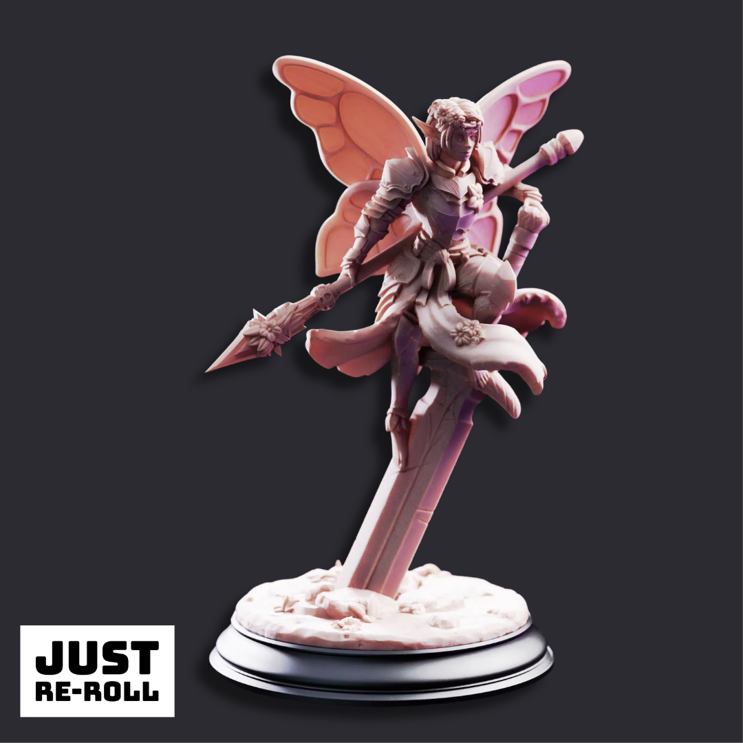 Battle Bell Fairy Knight - 3D Printed Fighter Miniature