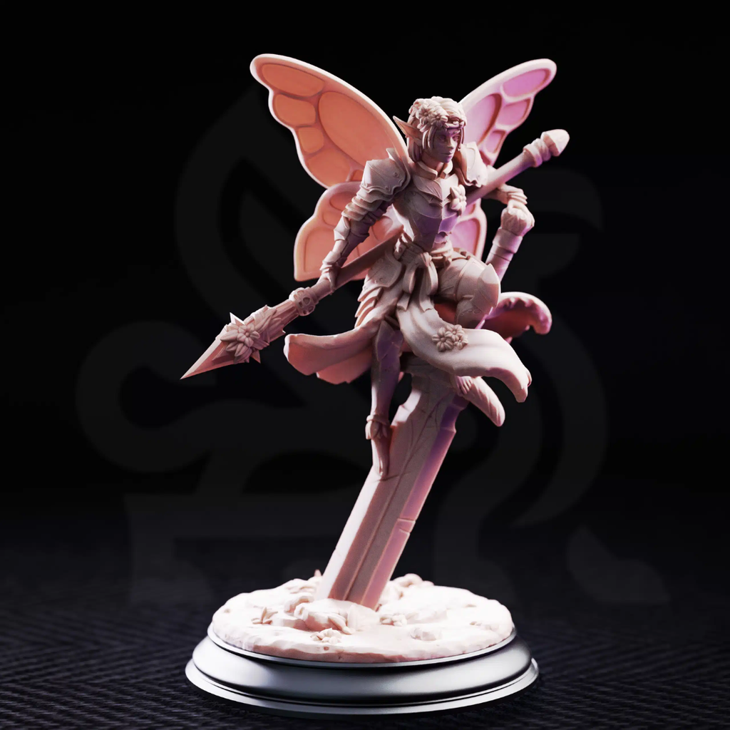 Battle Bell Fairy Knight - 3D Printed Fighter Miniature