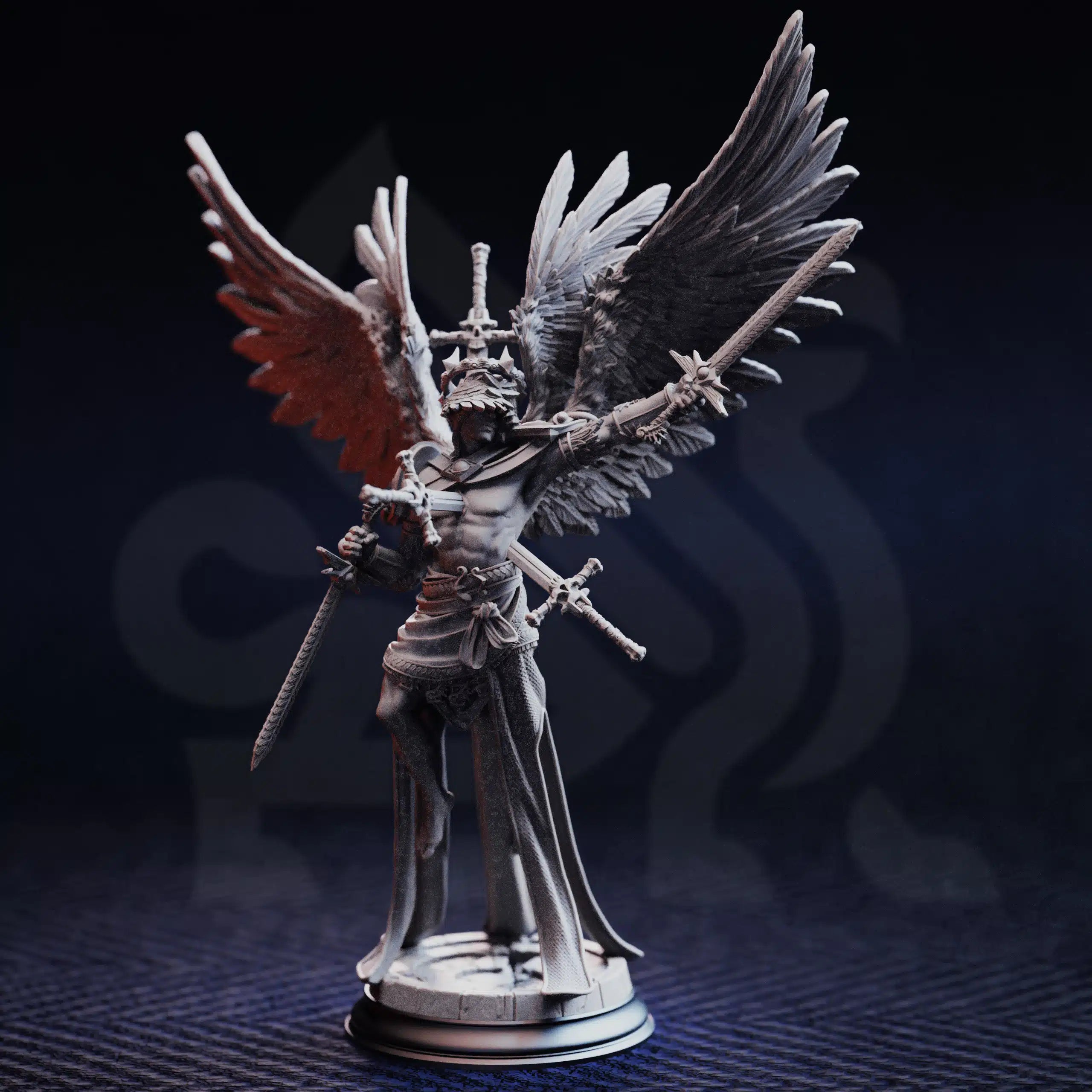 Caerian the Inevitable – Angel of Death - 3D Printed Fighter Character Miniature
