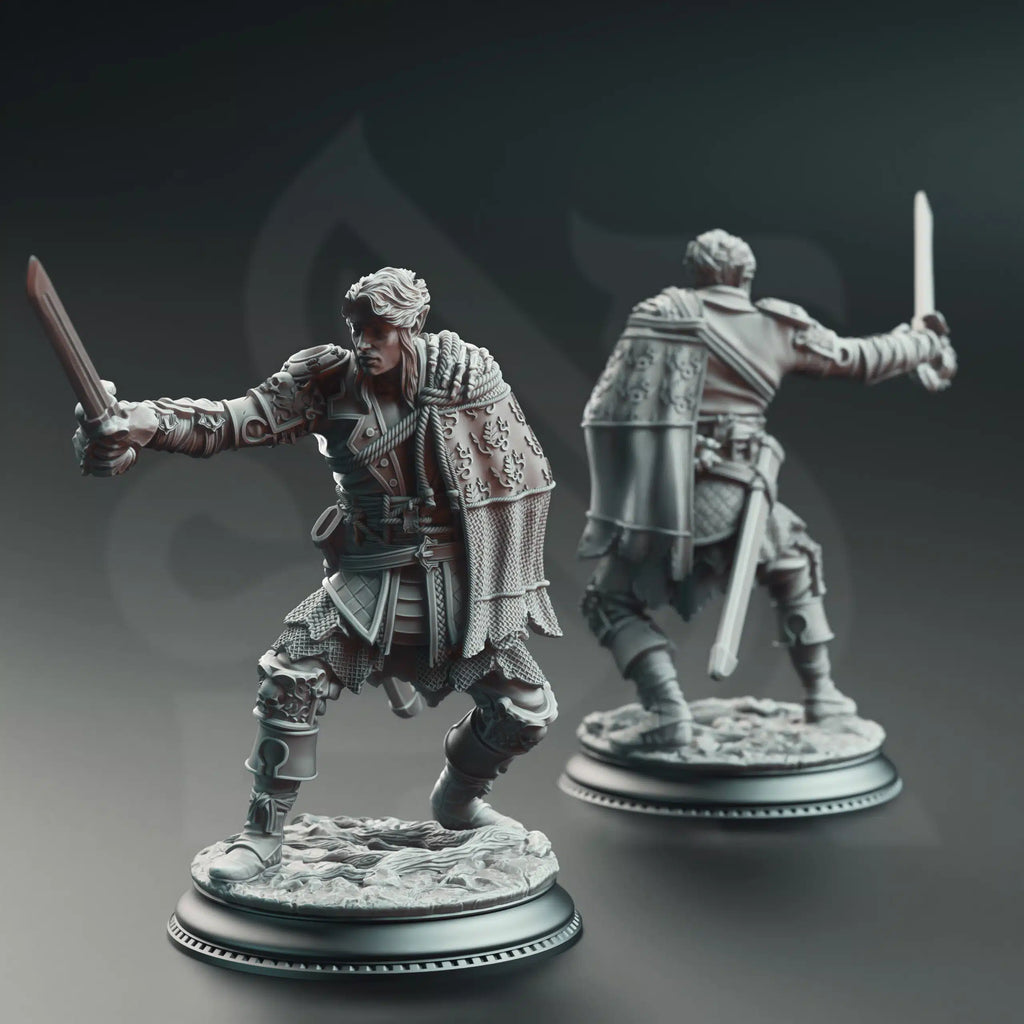 Corin of Lamhet – Half Elf Duelist - 3D Printed Fighter Character Miniature