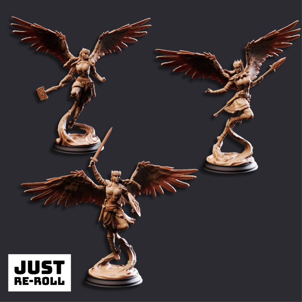 Daughters of Death Valkyrie Shieldmaidens - 3D Printed Fighter Character Miniatures
