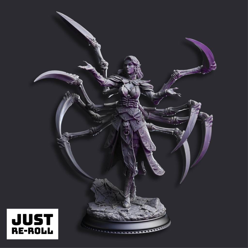 Dirthana of the Void’s Embrace Ascended Spider Sorceress - 3D Printed Monster Miniature