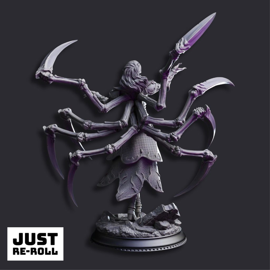 Dirthana of the Void’s Embrace Ascended Spider Sorceress - 3D Printed Monster Miniature
