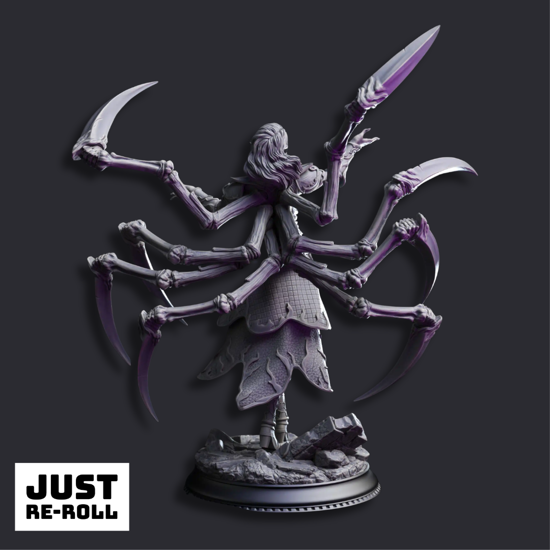 Dirthana of the Void’s Embrace Ascended Spider Sorceress - 3D Printed Monster Miniature