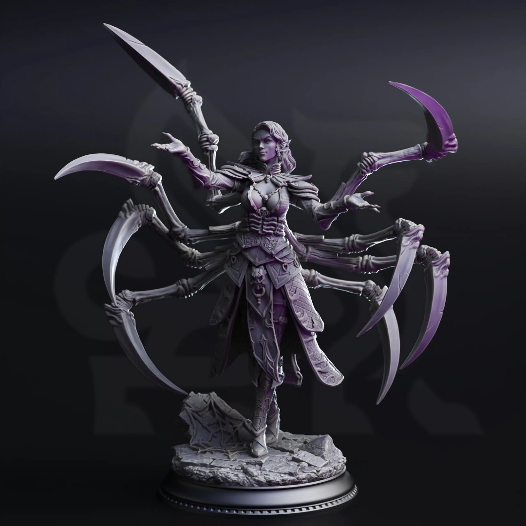 Dirthana of the Void’s Embrace Ascended Spider Sorceress - 3D Printed Monster Miniature