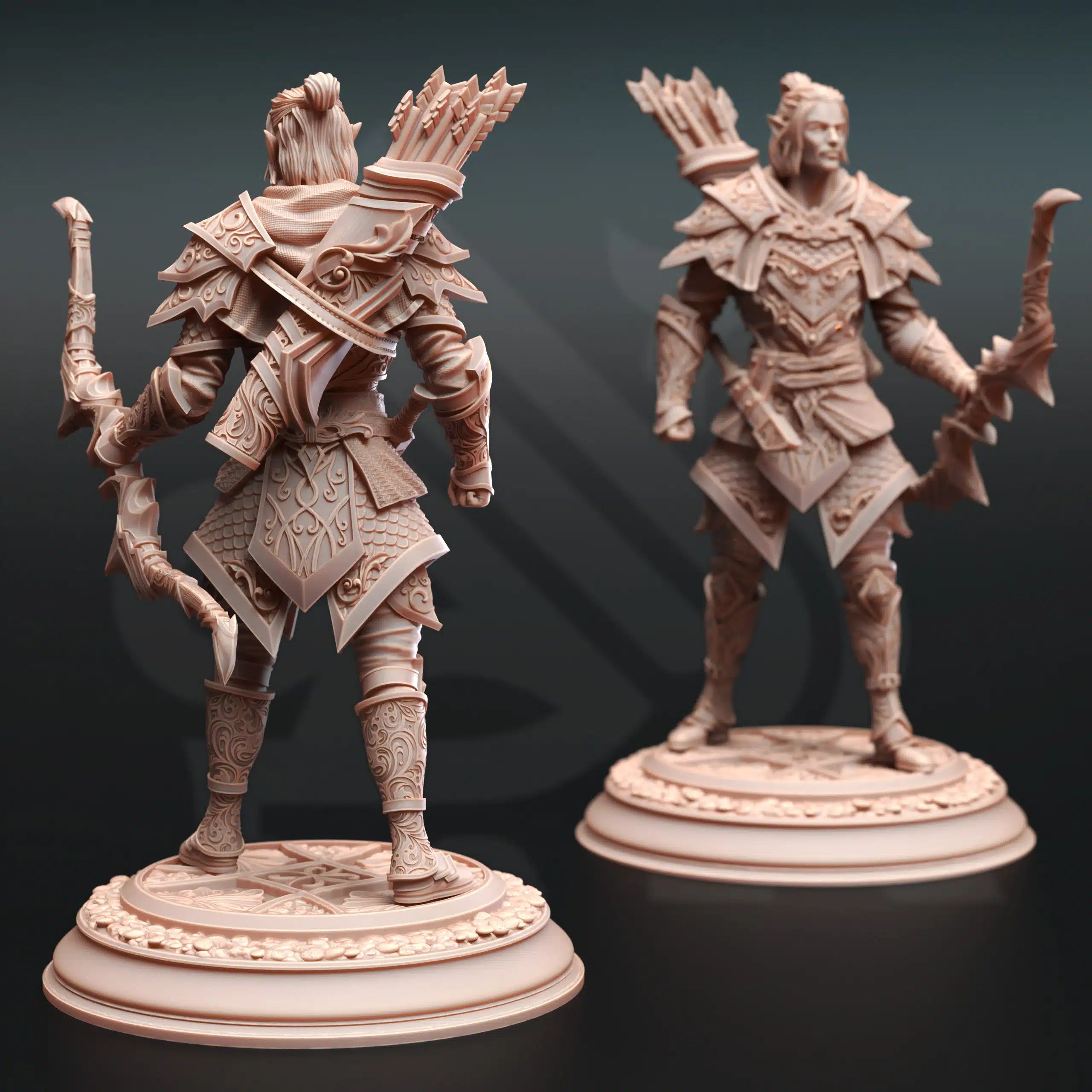 Ervion ro Estel – Elven Monster Hunter Ranger - 3D Printed Ranger Miniature