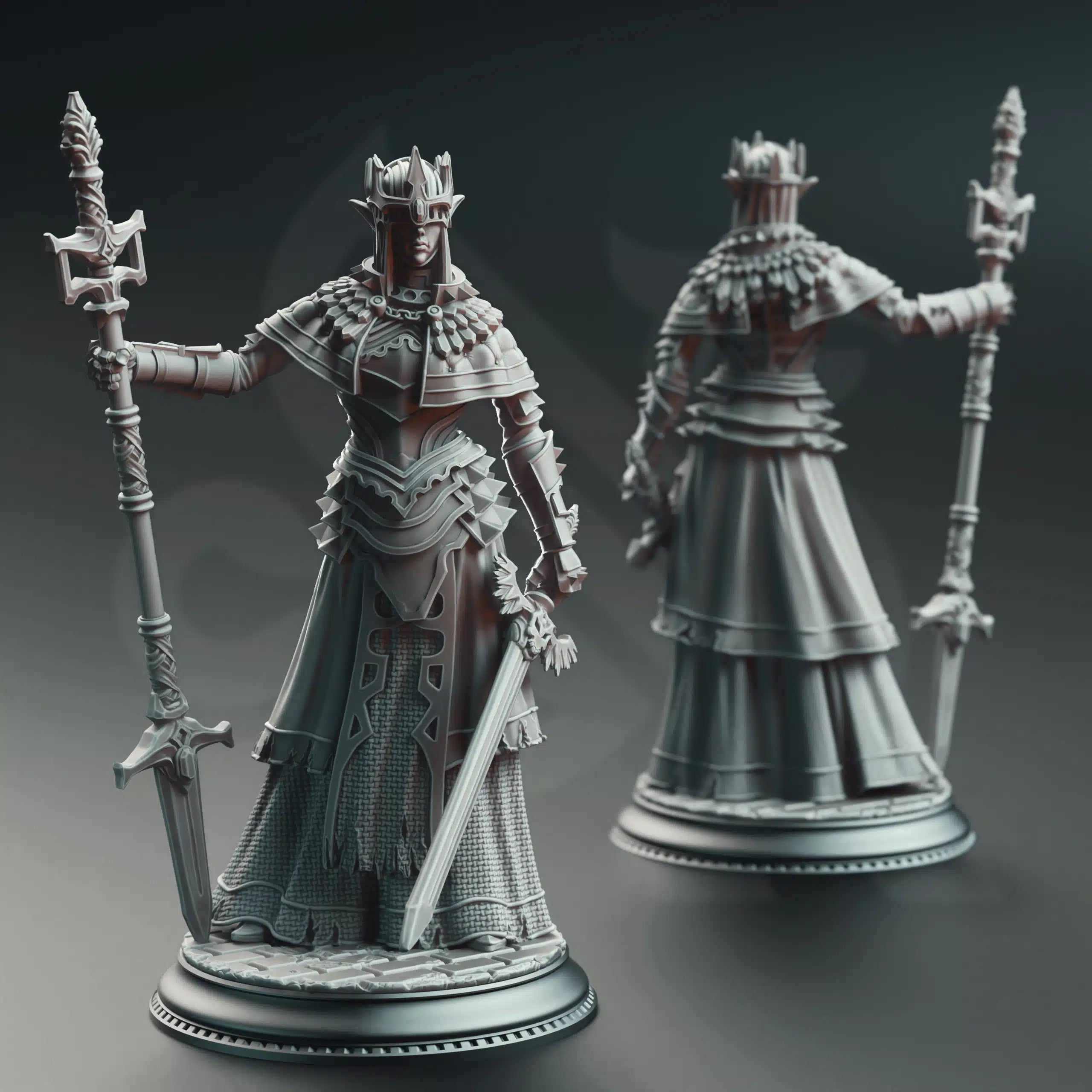 Evana the Proselytizer – Devout of the Tharameni - 3D Printed Cleric Character Miniature