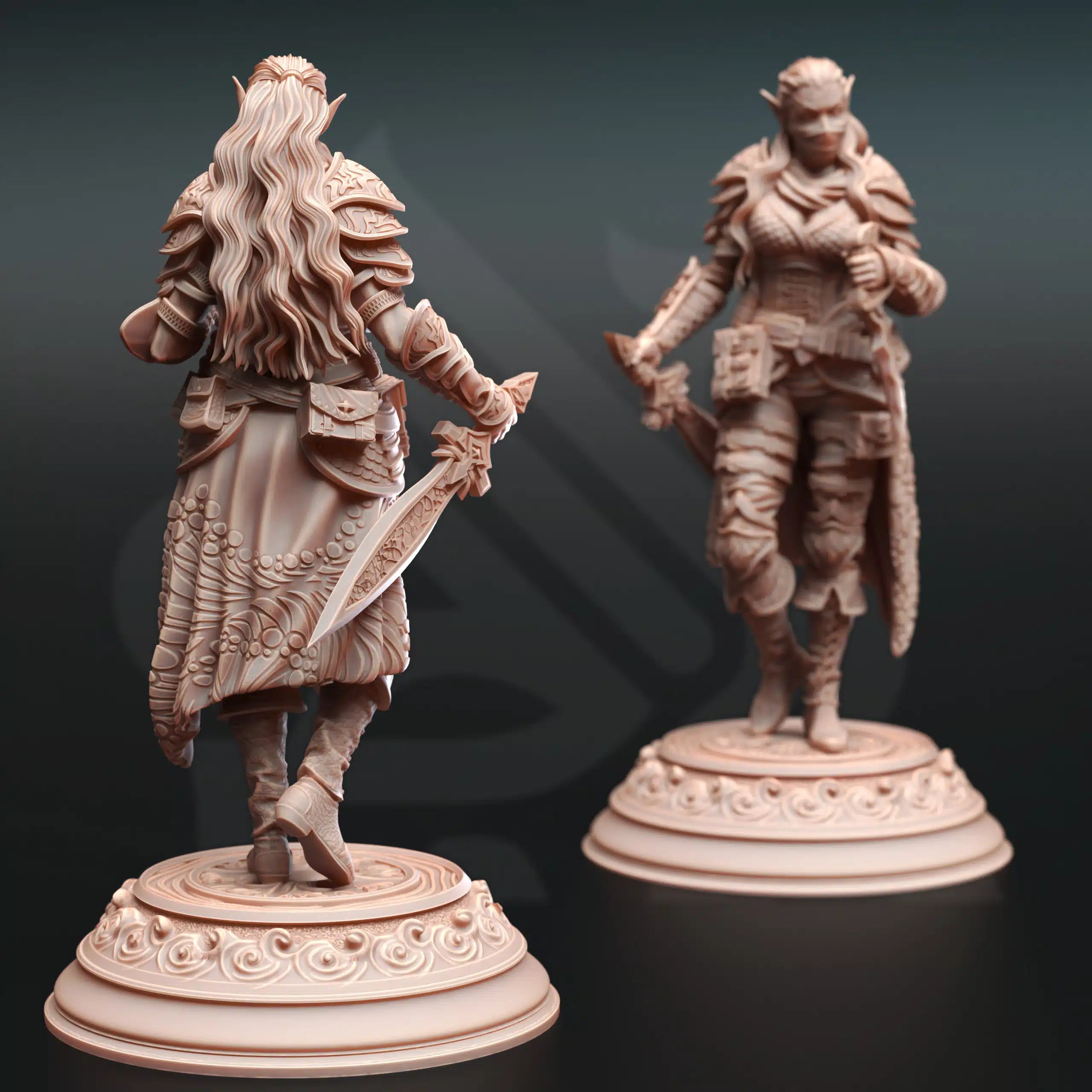 Hali Brookes – Water Elemi Swashbuckler Rogue - 3D Printed Fighter Miniature