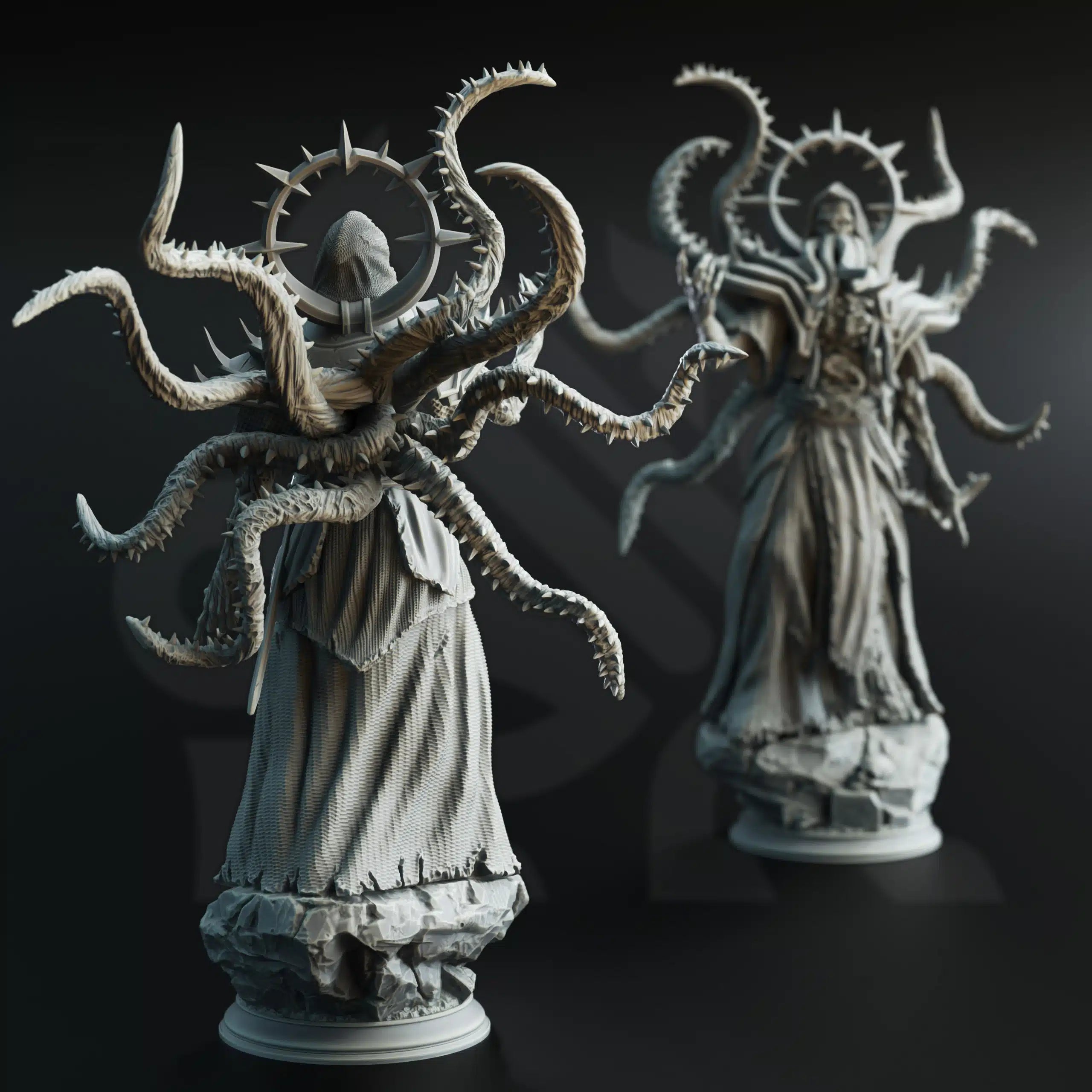 Hendrak – Ascended God-Lich Flayer - 3D Printed Monster Miniature