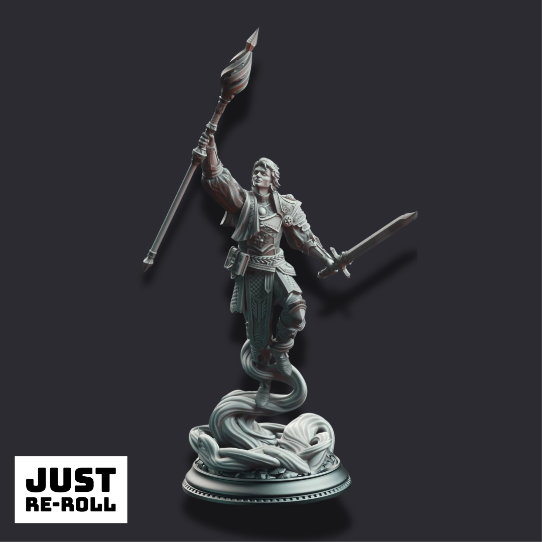 Chandler Marks – Court Mage of Grimhelm - 3D Printed Sorcerer Character Miniature