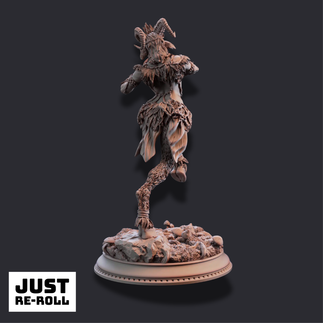 Sylvia of the Fringe – Faun Enchantress - 3D Printed Bard Character Miniature
