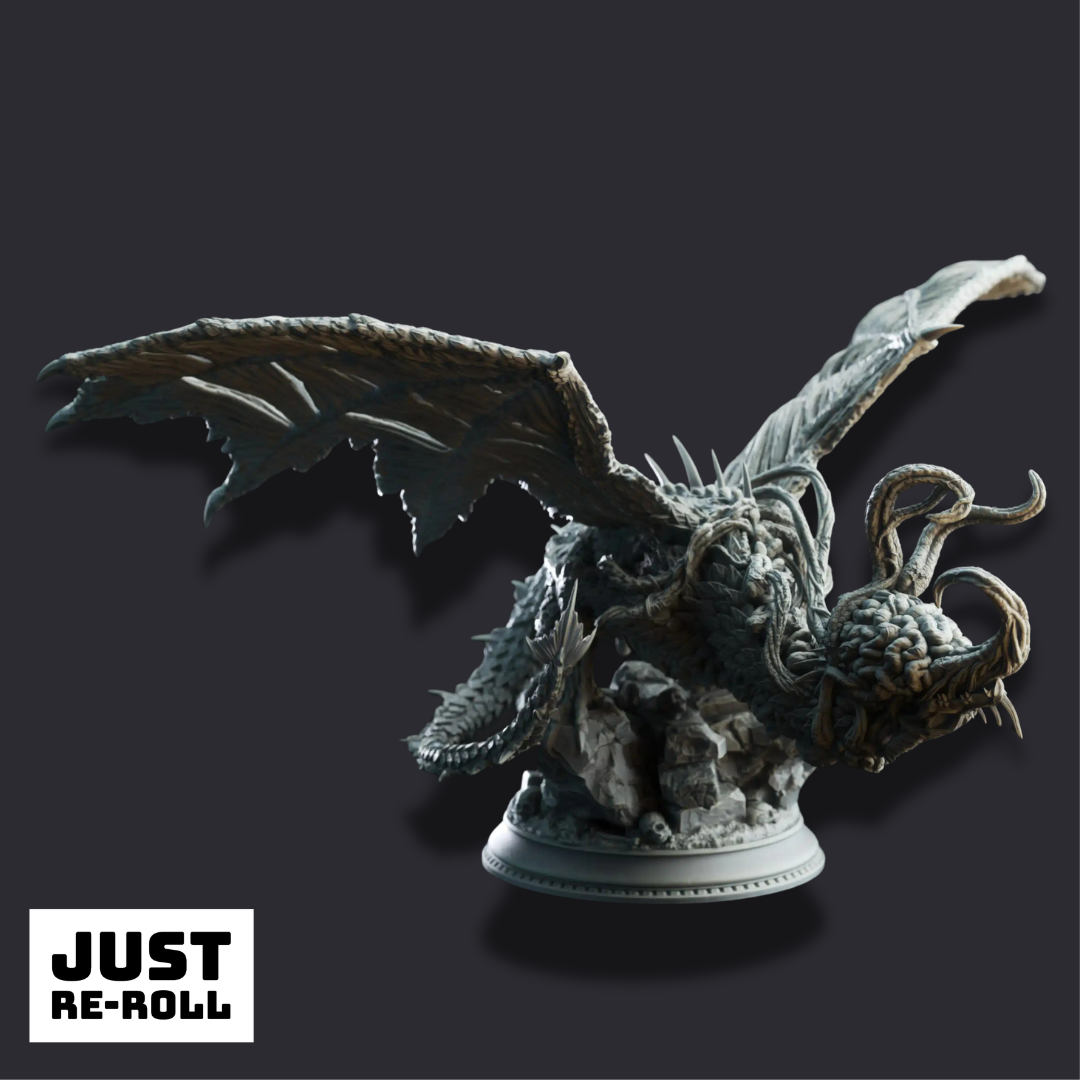 Midorius the Remade – Eldritch Flayer Dragon - 3D Monster Miniature