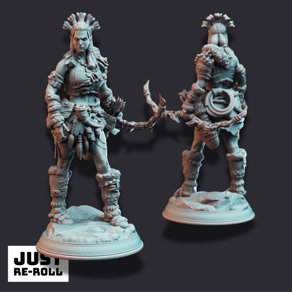 Strika – Ranger of the Frozen Wastes - 3D Printed Barbarian Character Miniature