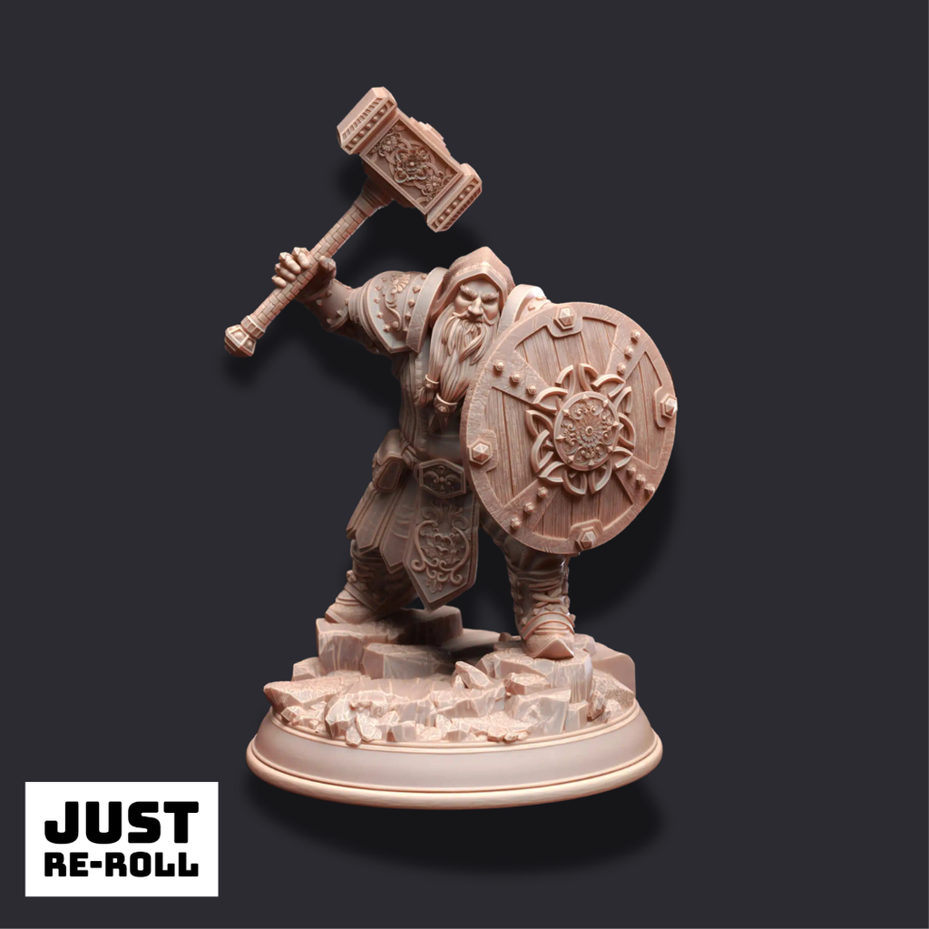Tors of Delvdor – Dwarven Cleric of Life - 3D Printed Cleric Miniature