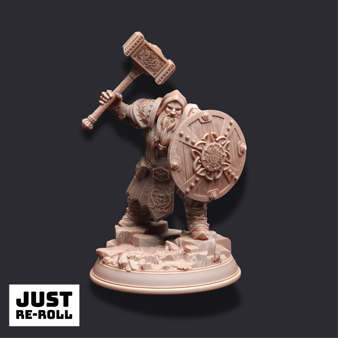Tors of Delvdor – Dwarven Cleric of Life - 3D Printed Cleric Miniature