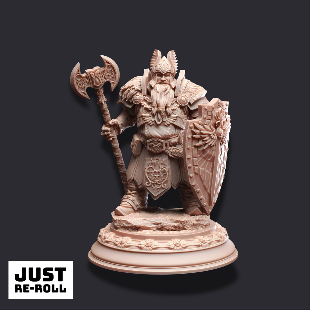Tors of Delvdor – Dwarven Cleric of Life & Glory - 3D Printed Cleric Miniature