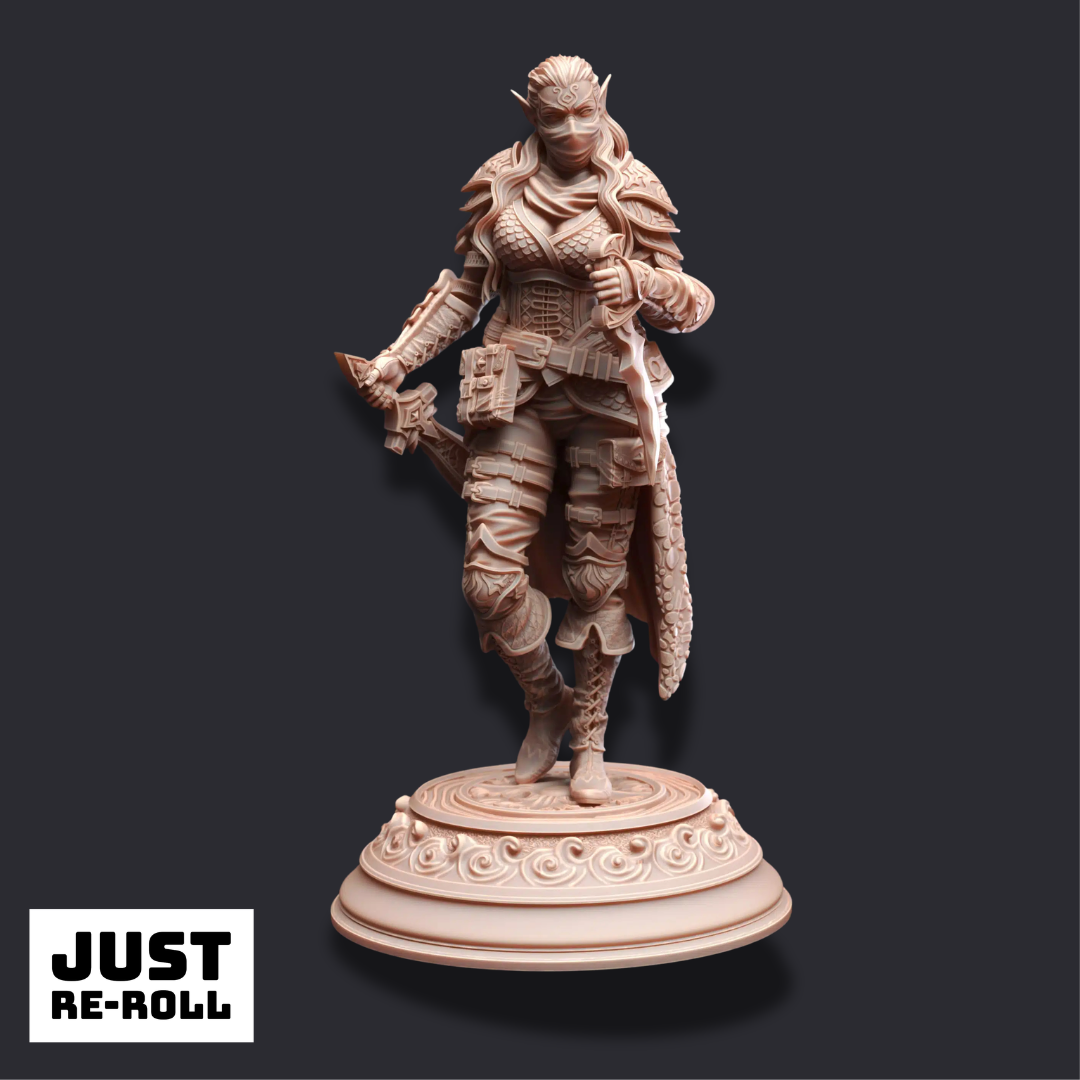 Hali Brookes – Water Elemi Swashbuckler Rogue - 3D Printed Fighter Miniature