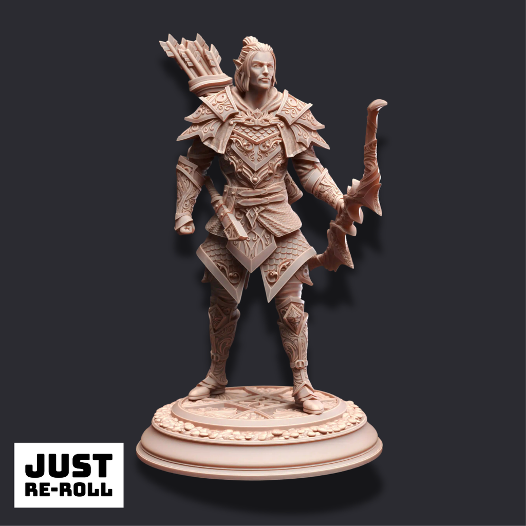 Ervion ro Estel – Elven Monster Hunter Ranger - 3D Printed Ranger Miniature