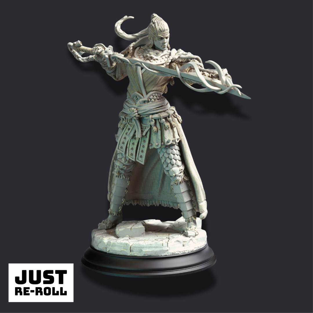 Saori – Serpentfolk Spellsword - 3D Printed Fighter Miniature
