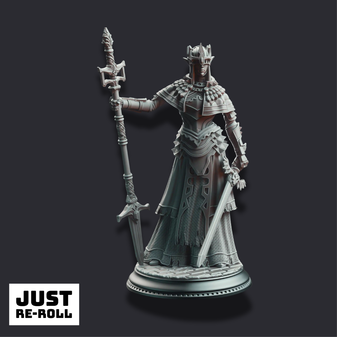 Evana the Proselytizer – Devout of the Tharameni - 3D Printed Cleric Character Miniature