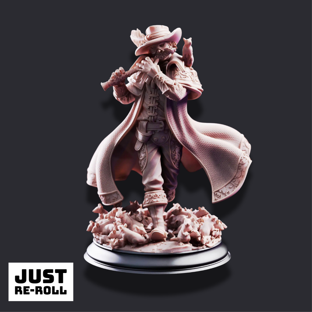 Hamelin Pansworth – The Pied Piper - 3D Printed Bard Miniature
