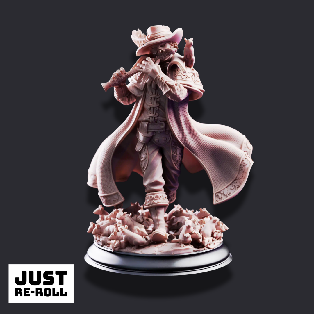 Hamelin Pansworth – The Pied Piper - 3D Printed Bard Miniature