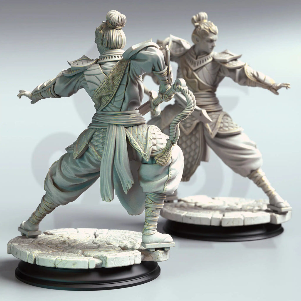 Jin Shi – Serpentfolk Commander - 3D Printed Fighter Miniature