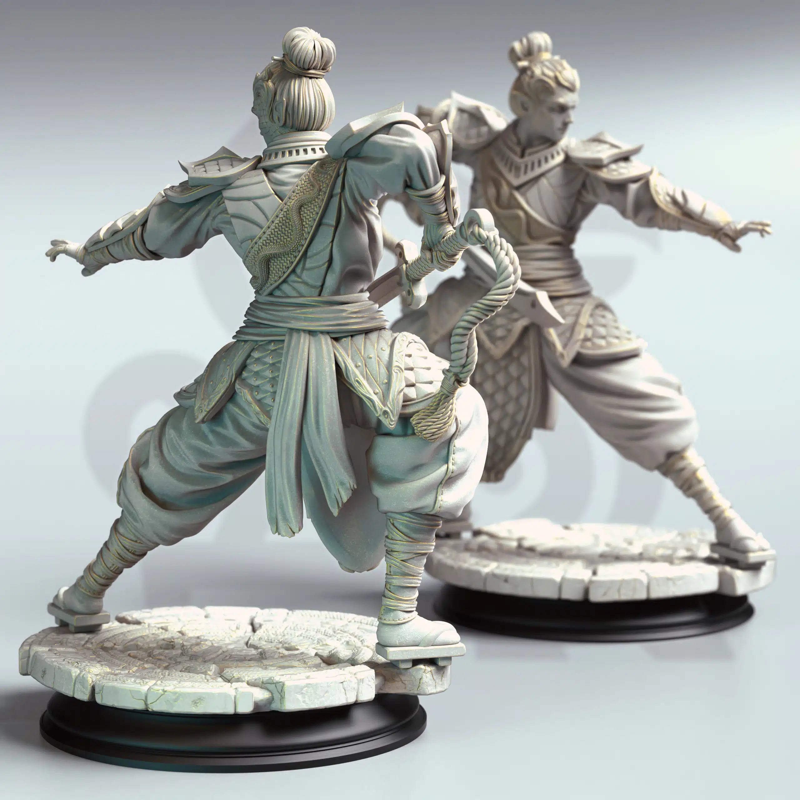 Jin Shi – Serpentfolk Commander - 3D Printed Fighter Miniature