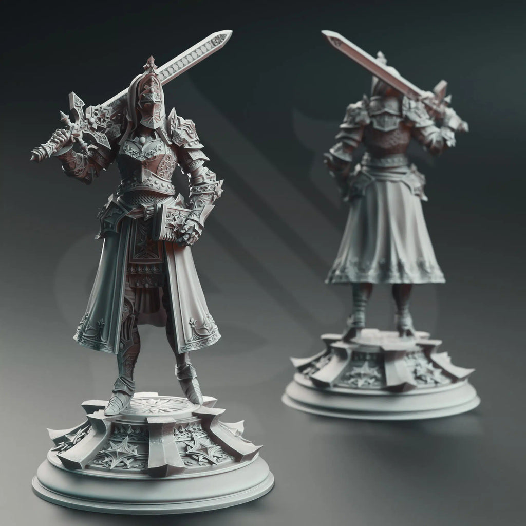 Johanna Saffron the Pious – Maiden Knight - 3D Printed Fighter Character Miniature