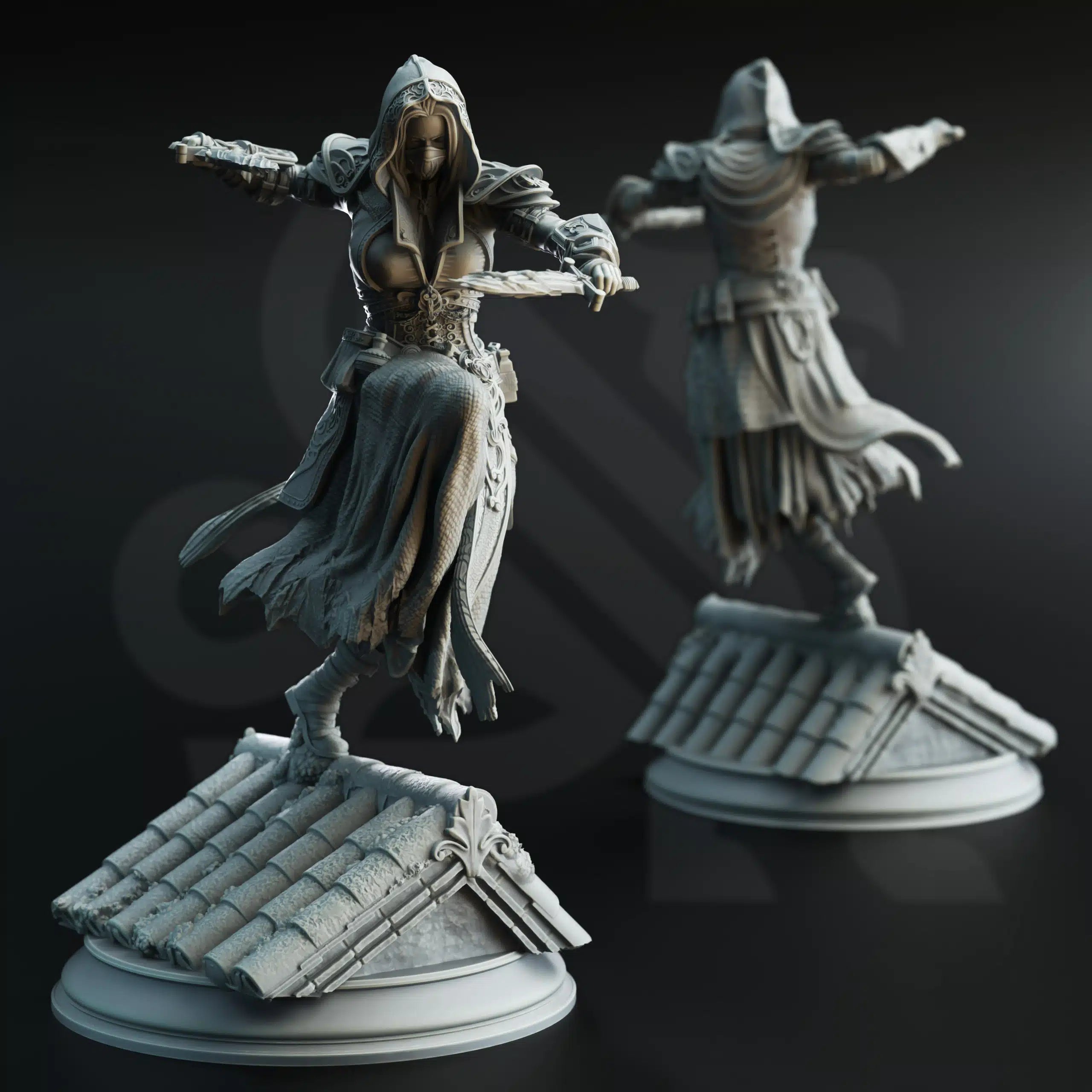 Karena – The Airborne Psionic - 3D Printed Warlock Miniature