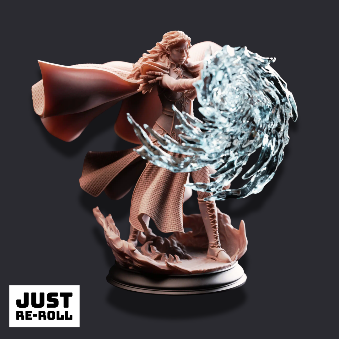 Tyria Ravensong – Unbridled Sorceress - 3D Sorcerer Miniature