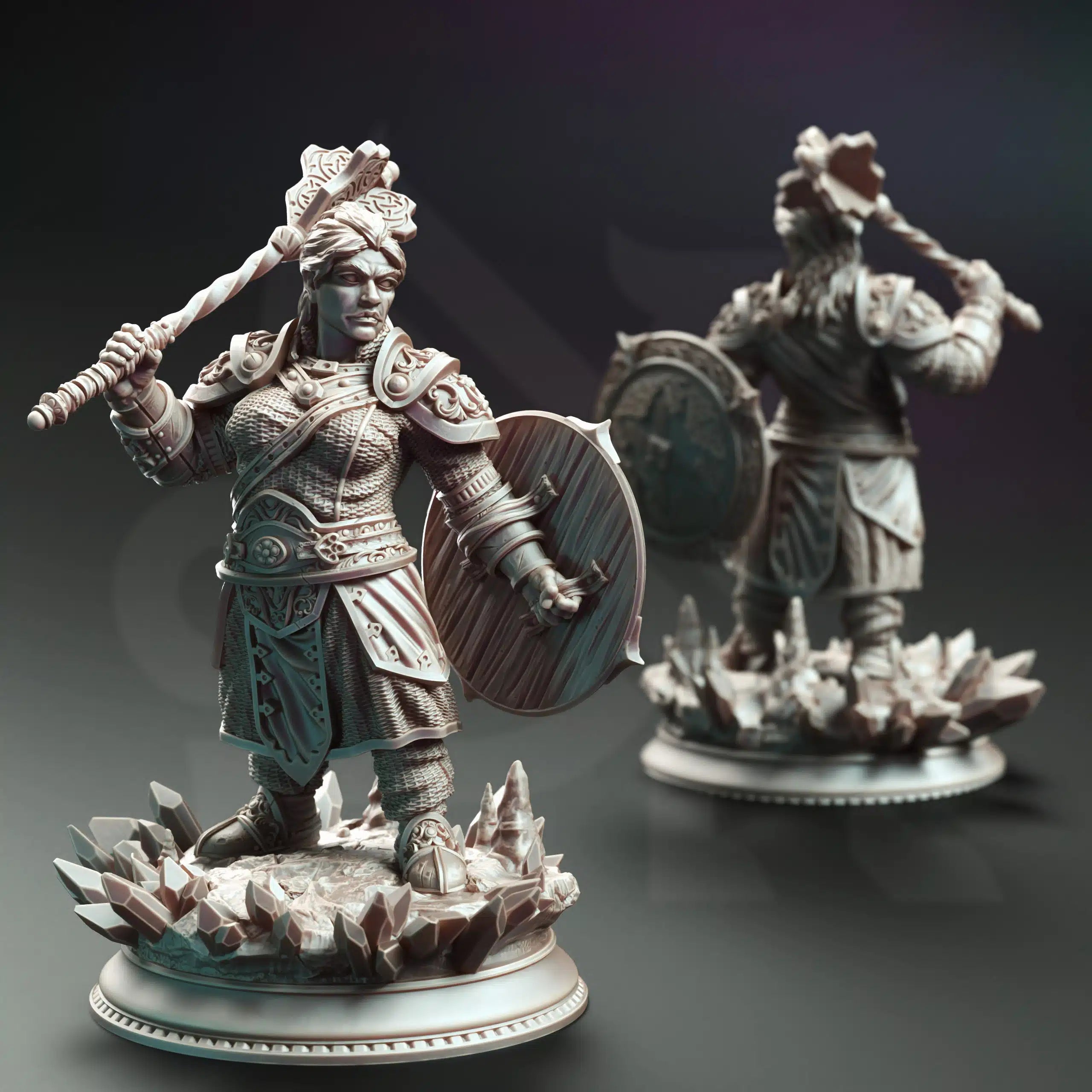 Kilda Swordreign Cleric of Battle - 3D Printed Cleric Character Miniature