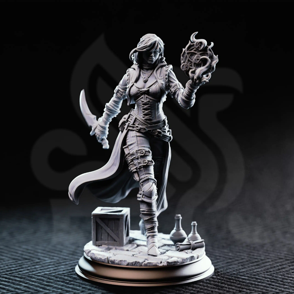Kira Solseth Rogue of the Arcane - 3D Printed Rogue Character Miniature