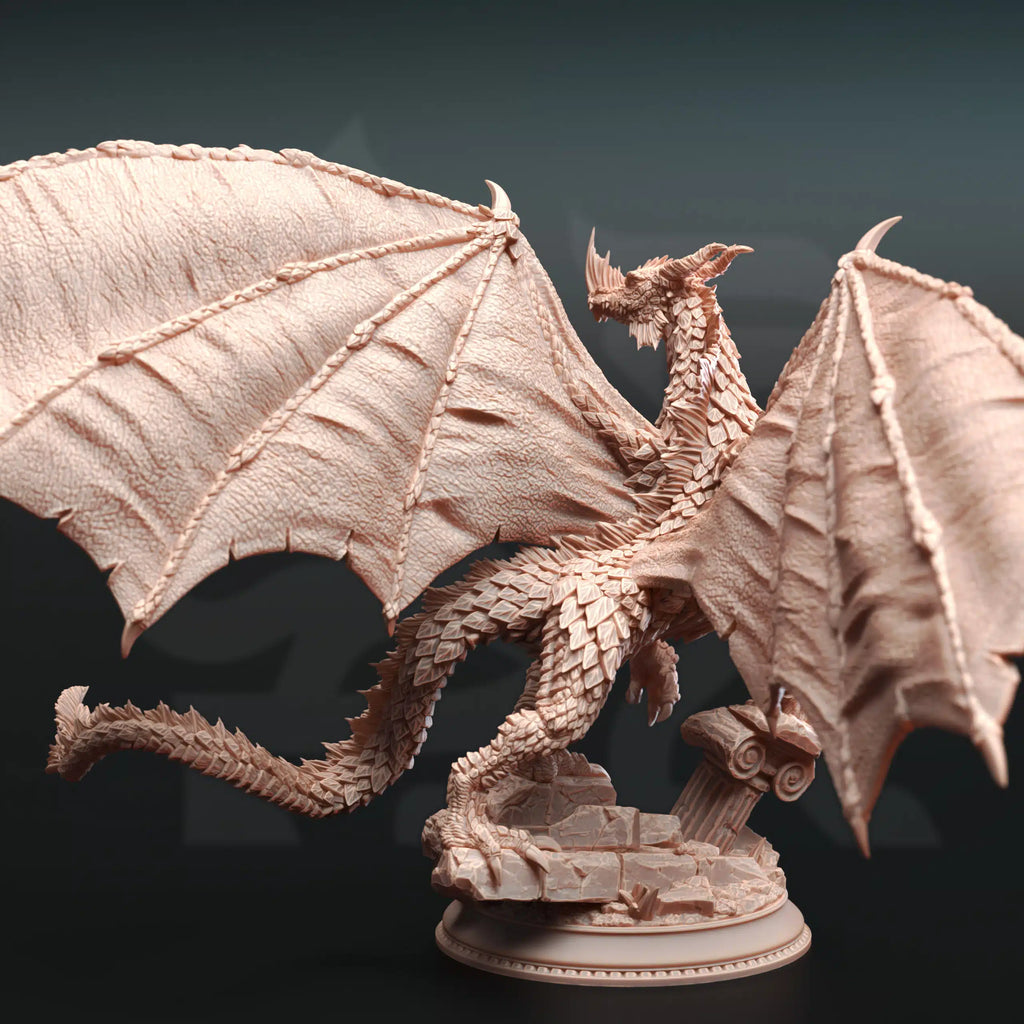 Midorius the Broken – Juvenile Green Dragon - 3D Monster Miniature