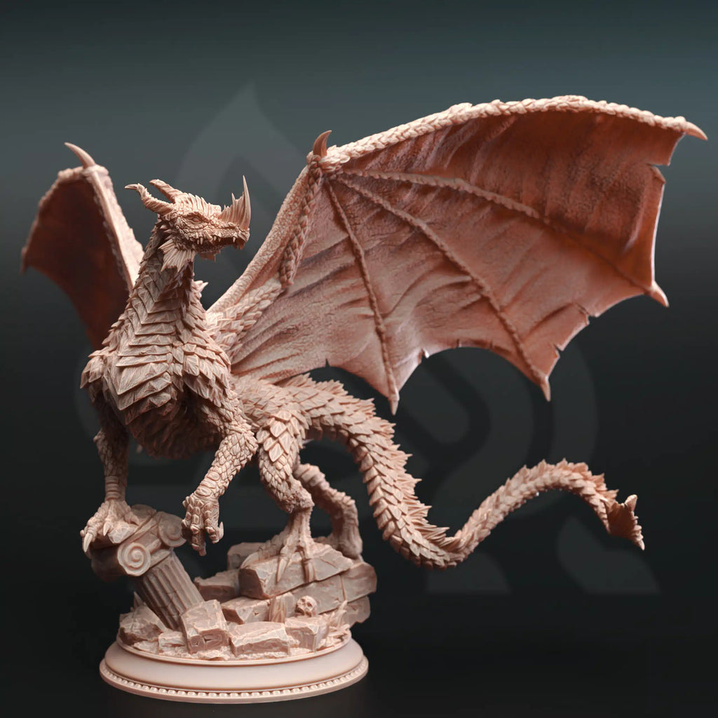 Midorius the Broken – Juvenile Green Dragon - 3D Monster Miniature