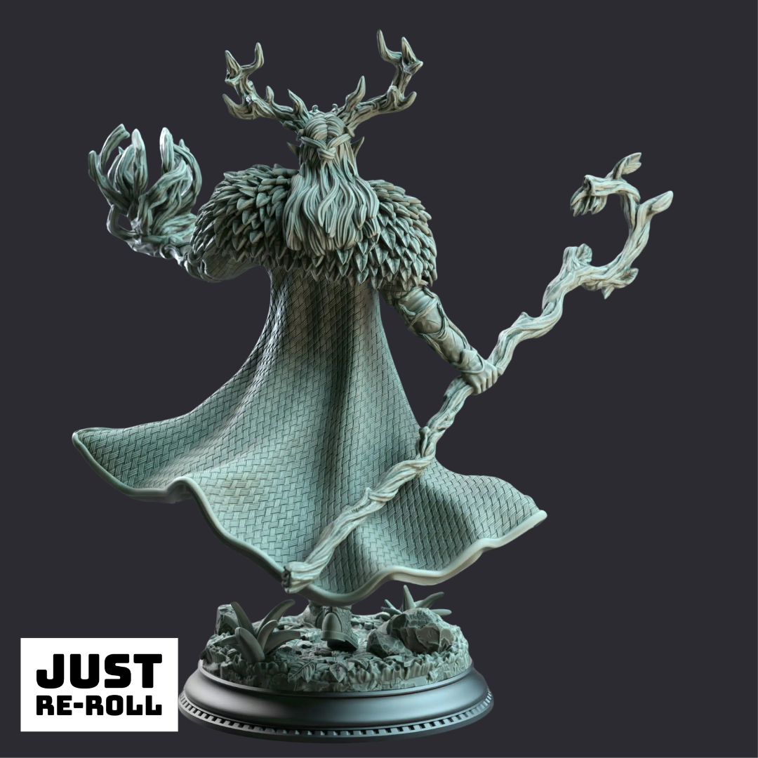 Pontifax the Emerald Eyed – Fey Court Wizard - 3D Printed Druid Character Miniature