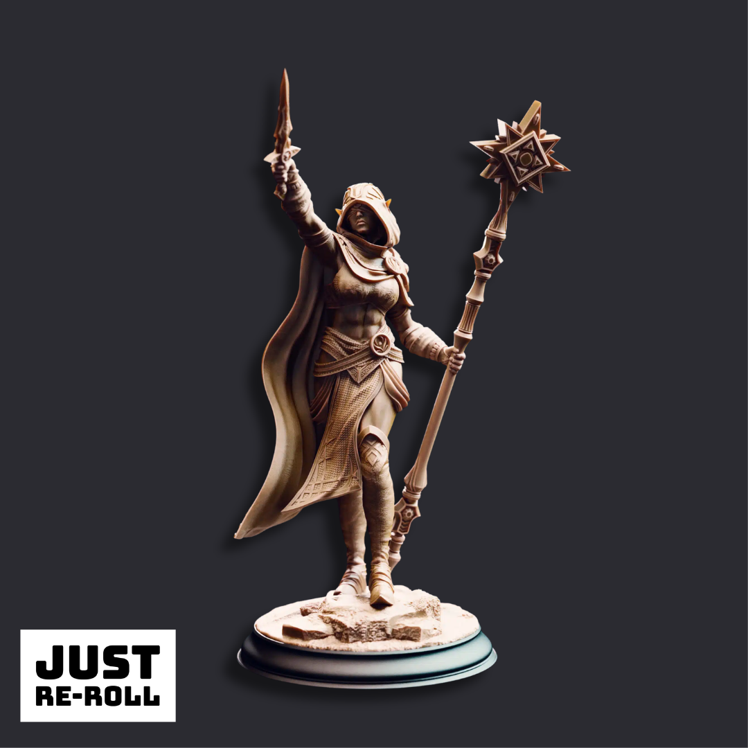 Ilisyia of the Tower Dunes Desert Priestess - 3D Printed Cleric Character Miniature