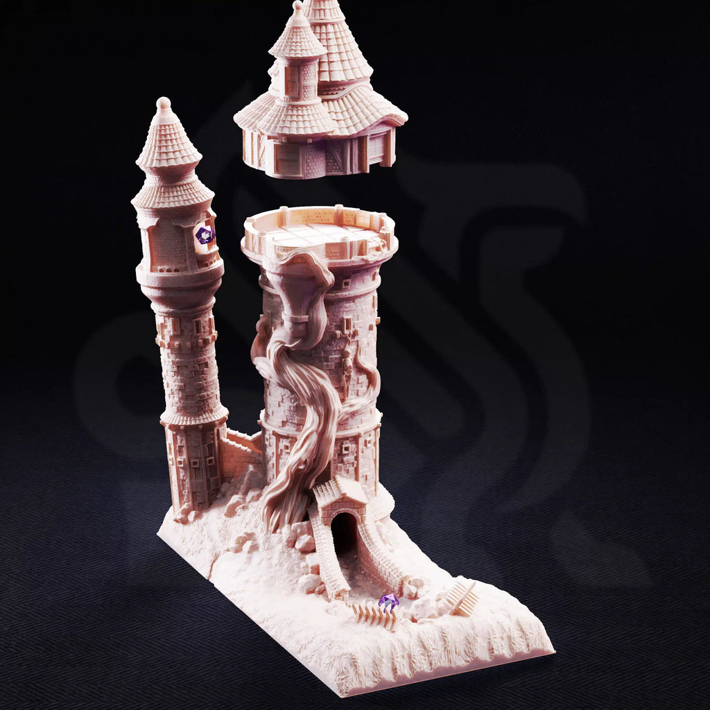 Rapunzel’s Cursed Tower – Playable Dice Tower Terrain – 3D Printed Terrain