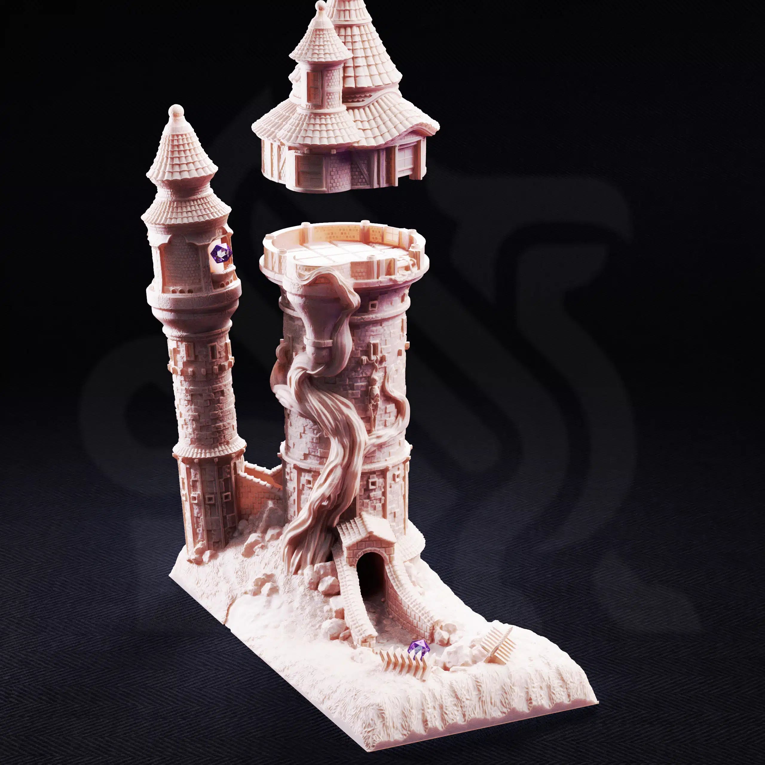Rapunzel’s Cursed Tower – Playable Dice Tower Terrain – 3D Printed Terrain