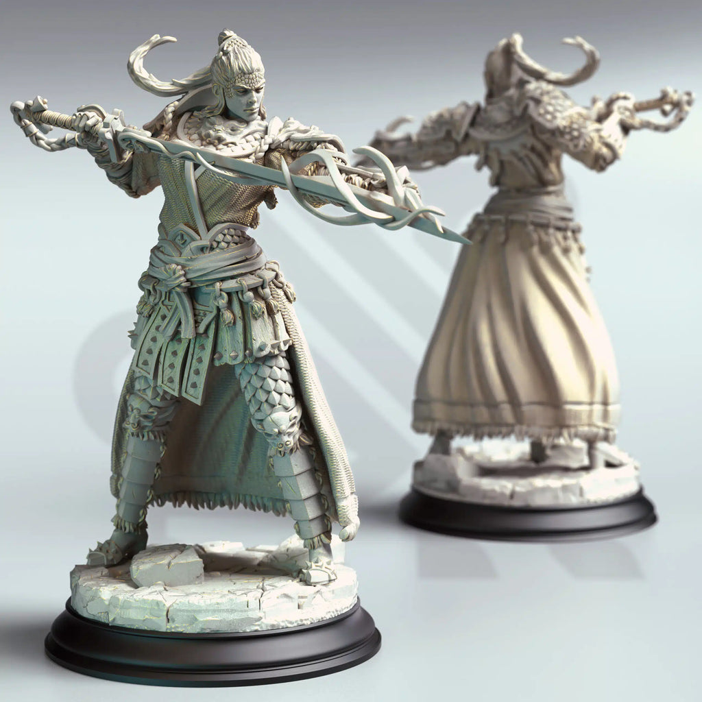 Saori – Serpentfolk Spellsword - 3D Printed Fighter Miniature