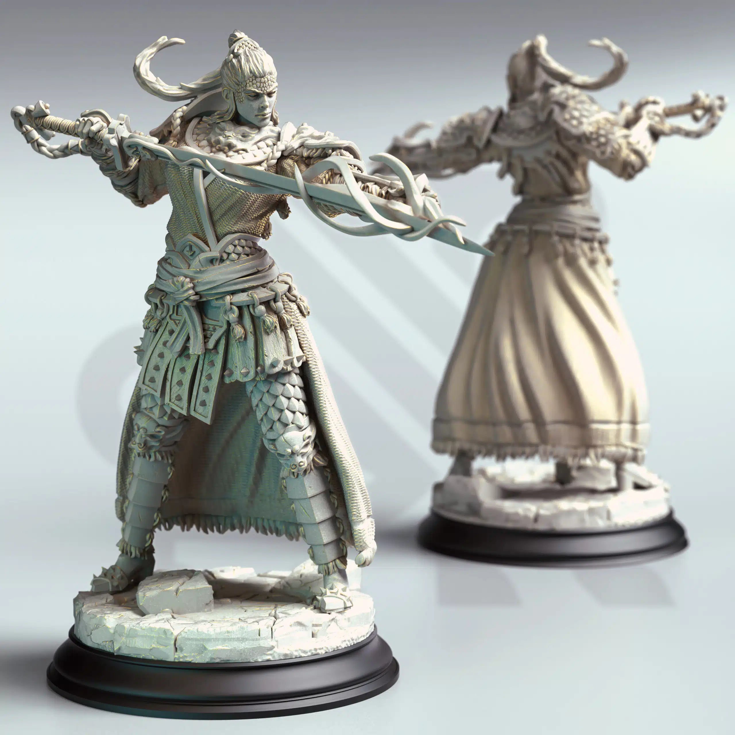 Saori – Serpentfolk Spellsword - 3D Printed Fighter Miniature