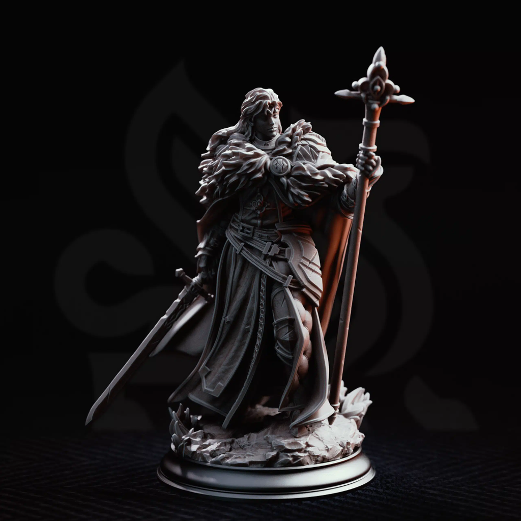 Silvia the Tearless War Priestess - 3D Printed Cleric Miniature