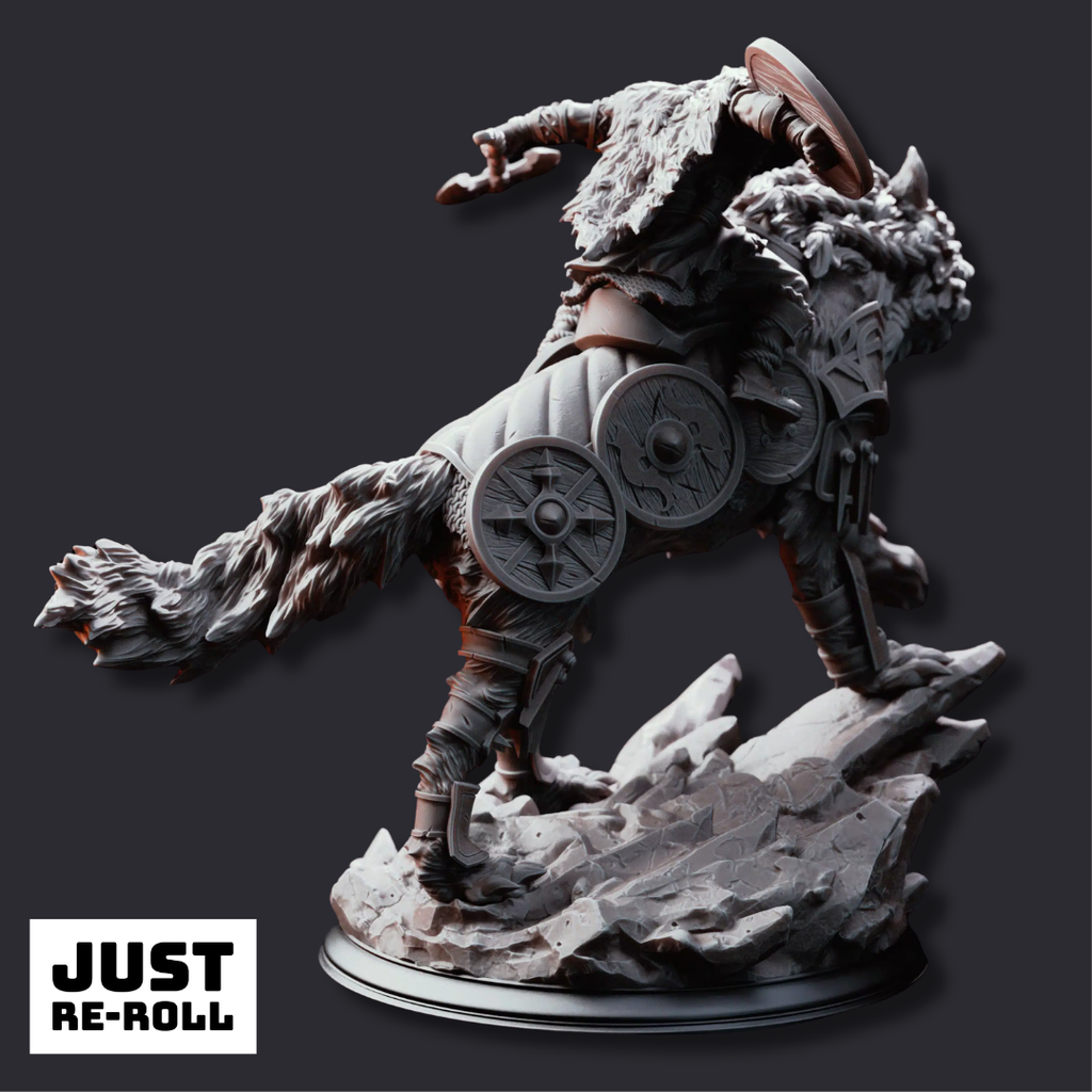 Skjolnir & Haarn The Wolf Knight - 3D Printed Monster Miniature