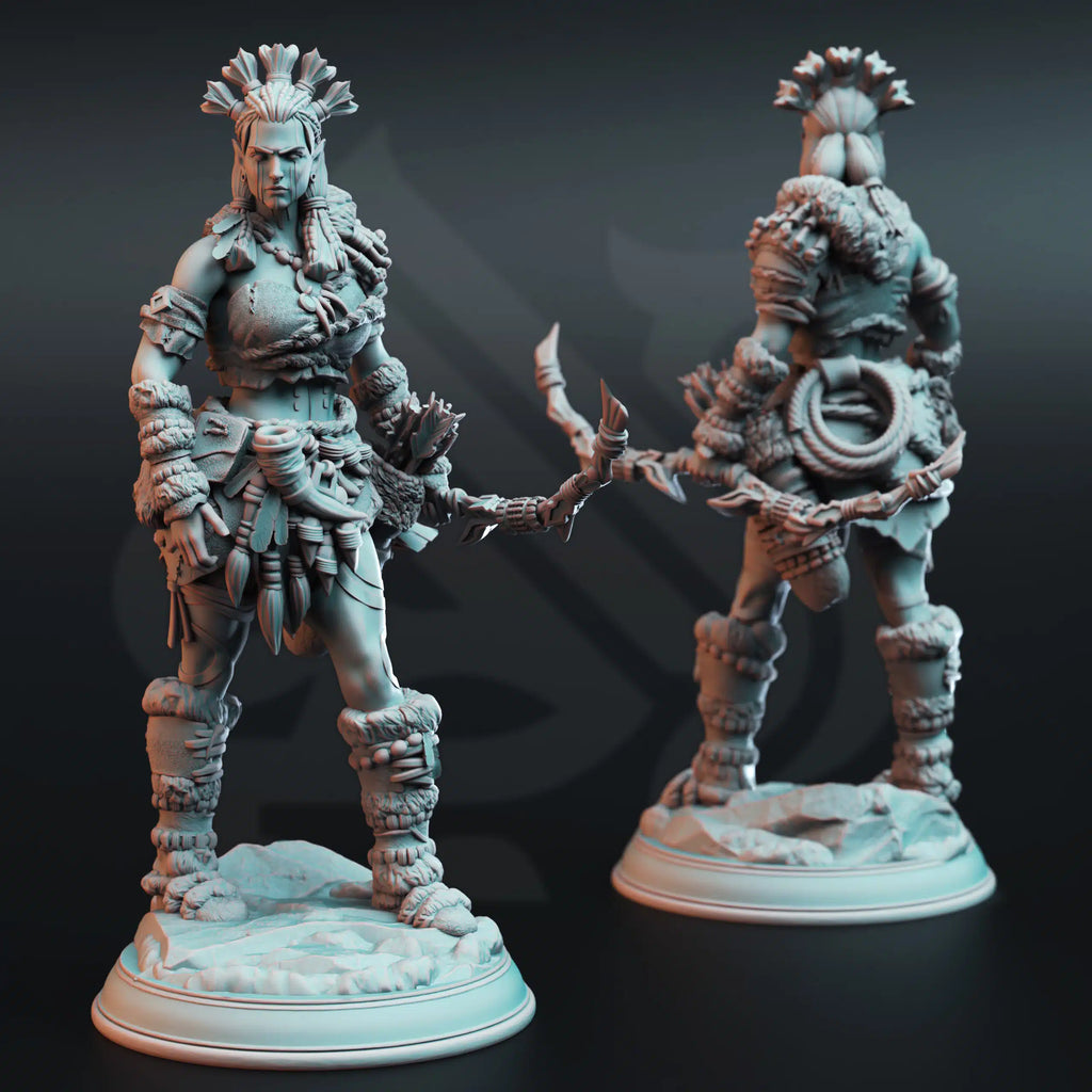 Strika – Ranger of the Frozen Wastes - 3D Printed Barbarian Character Miniature