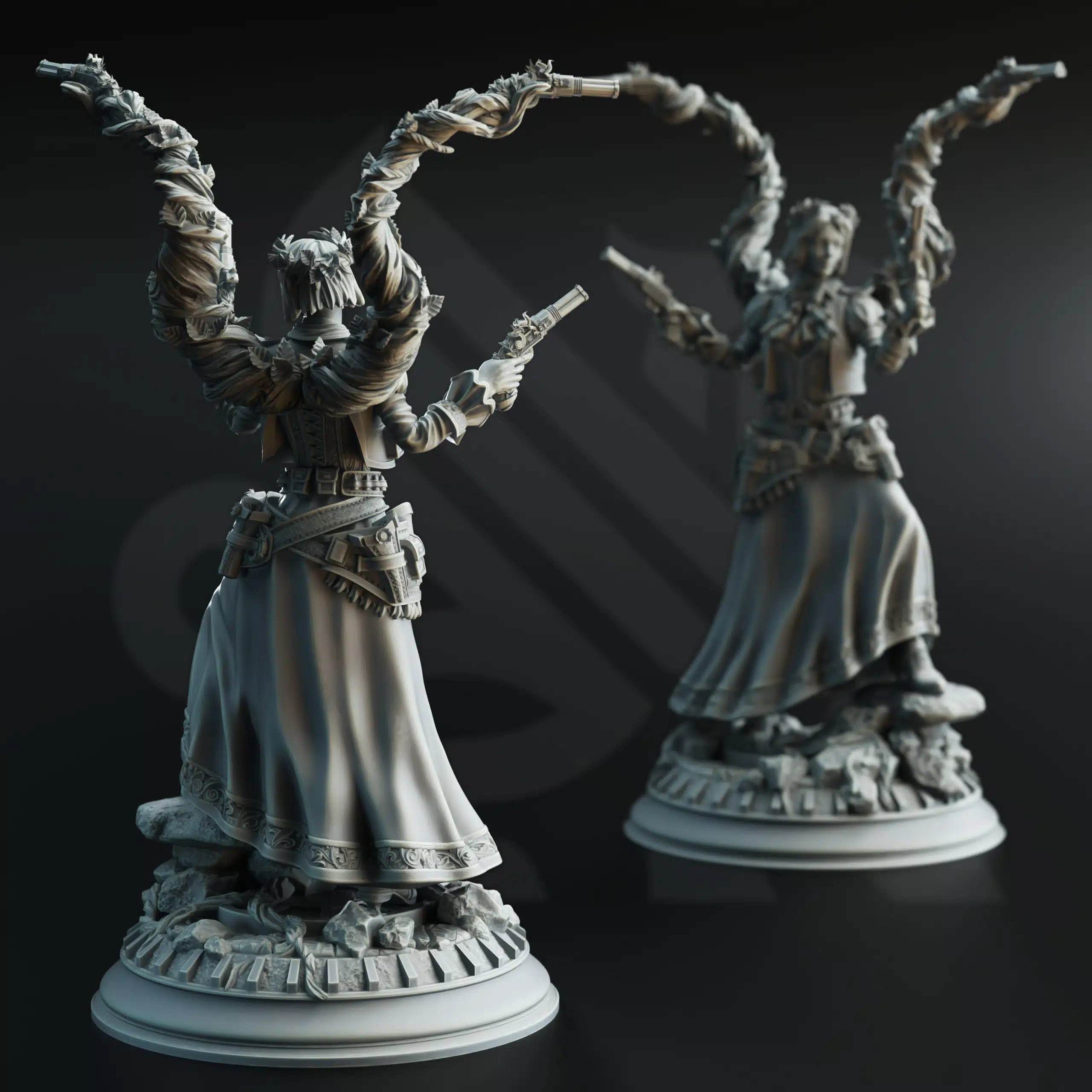 Tasmin Greaves – Druidic Gunslinger - 3D Printed Druid Miniature