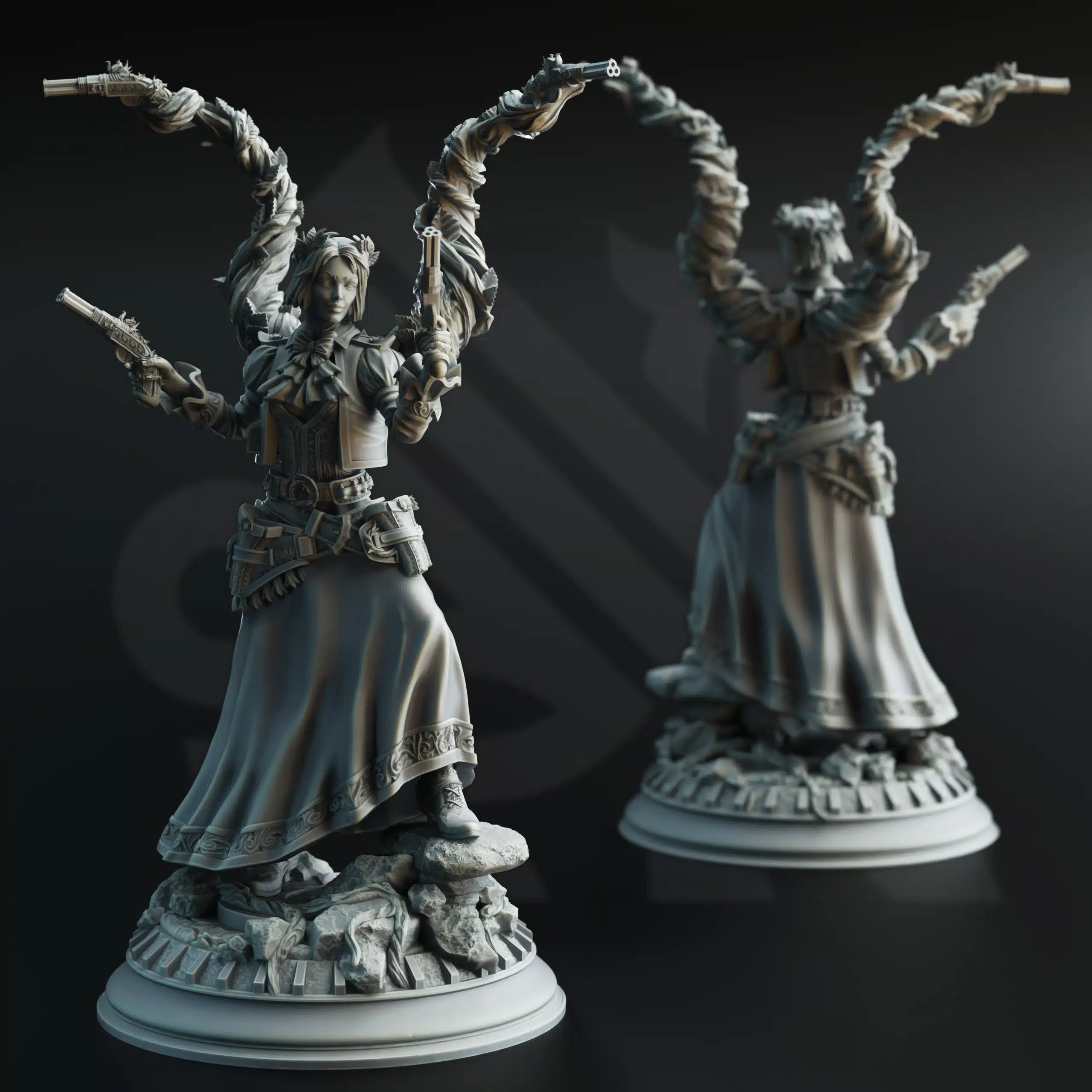 Tasmin Greaves – Druidic Gunslinger - 3D Printed Druid Miniature